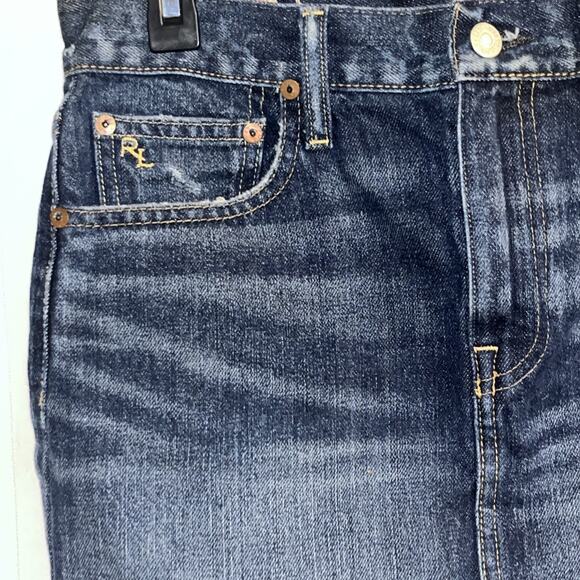 Polo Boho Western Denim Skirt Short Mini Dark Wash Size 4, Waist 30” Length 15” - Picture 2 of 11